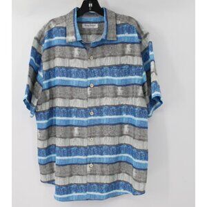 Tommy bahama shirt Mens Large Coconut point salvador Stripe Camp short sleeve